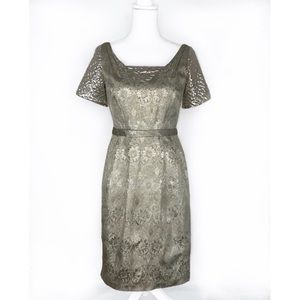 Priscilla of Boston gold patterned dress Size 8